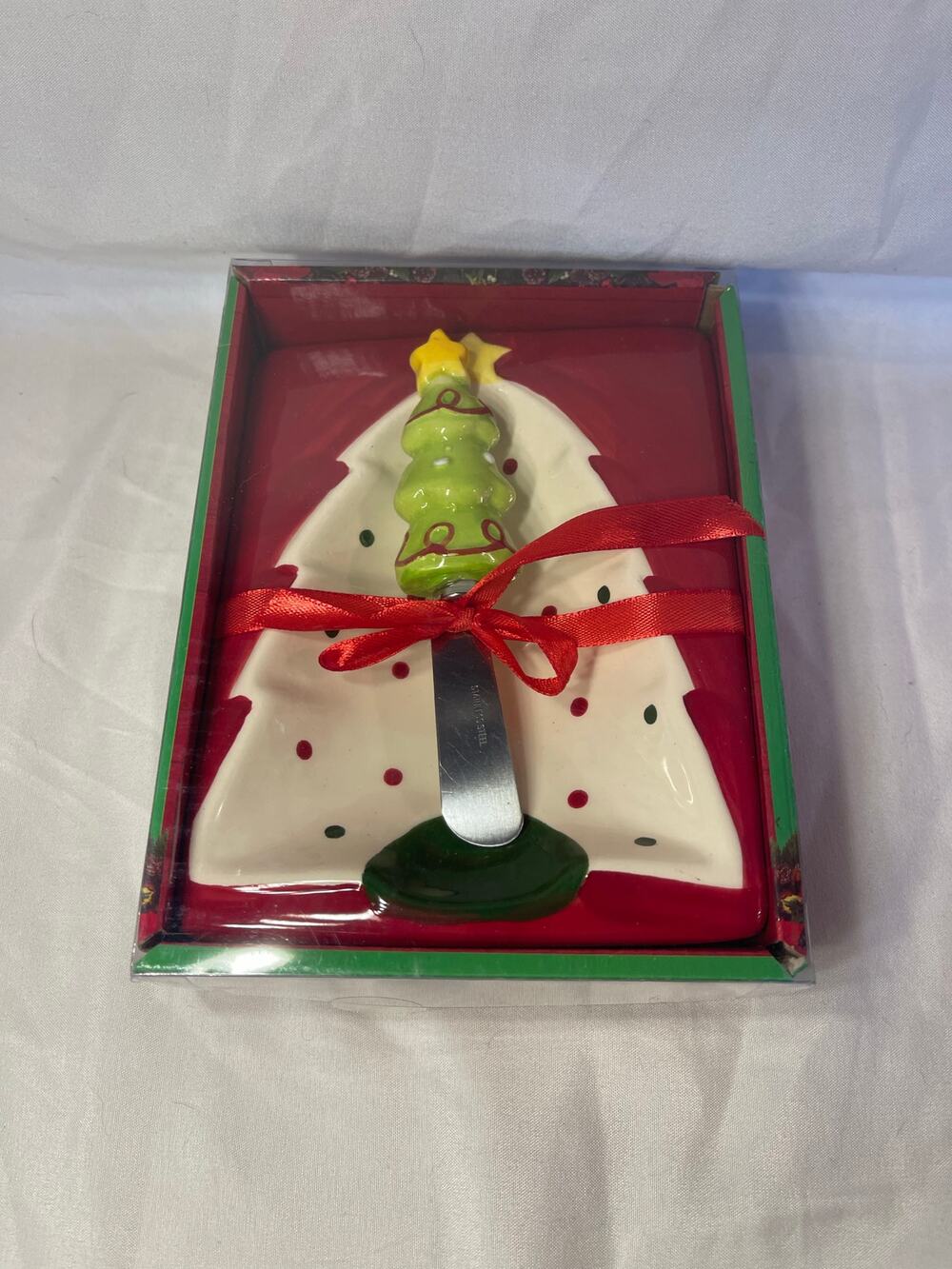 HOME for the Holidays Cheese spreader and dish Christmas Tree